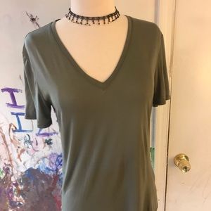 Helmet Lang V Neck Open back T Shirt NWT Small